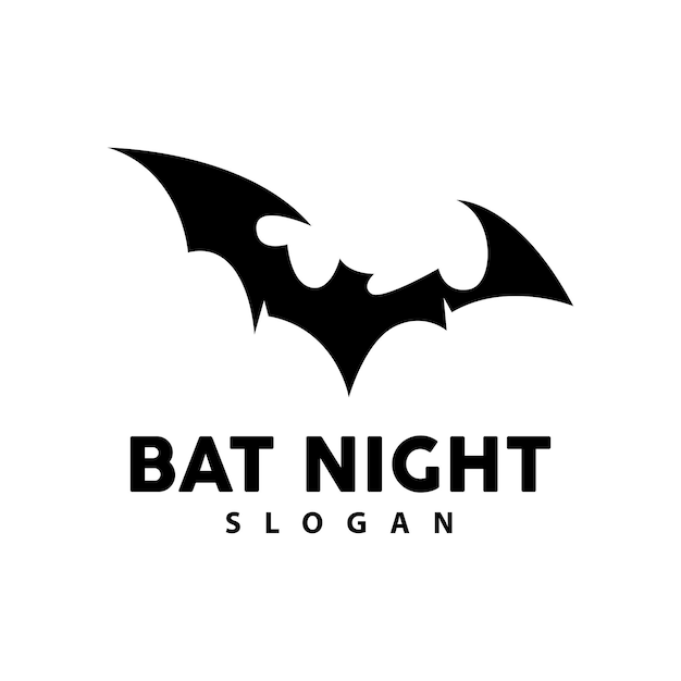 Bat logo hanging bat animal vector hallowen night animal icon design