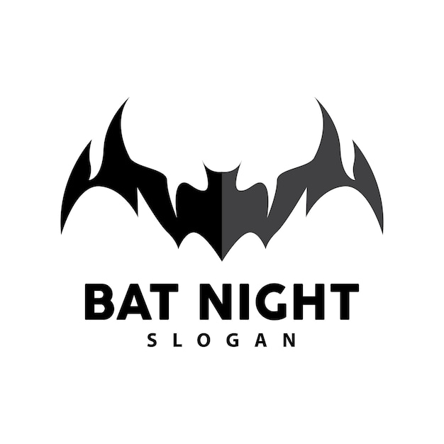 Bat Logo Hanging Bat Animal Vector Hallowen Night Animal Icon Design