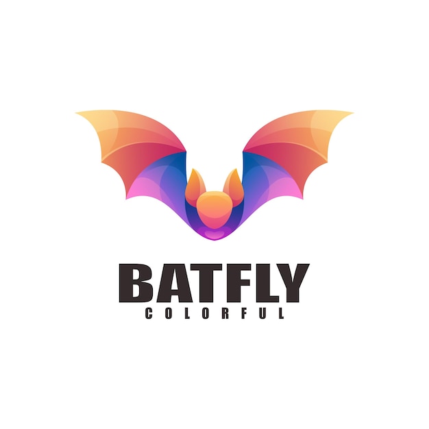 Bat logo illustration colorful gradient