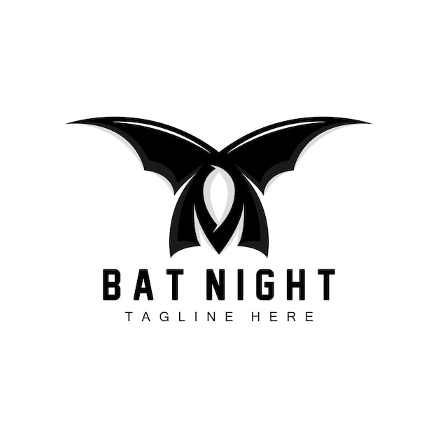 コウモリのロゴ 夜空を飛んでいる動物のアイコン 会社 VectorHalloween テンプレート