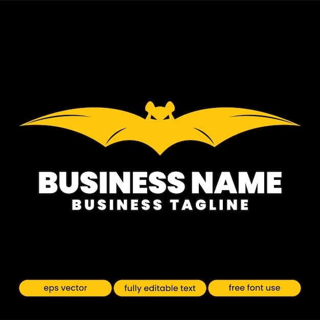 Bat logo template editable text eps vector style 8