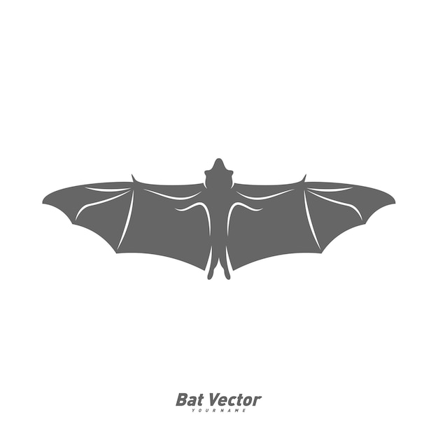 Modello vettoriale del logo del pipistrello silhouette dell'illustrazione del design del pipistrello