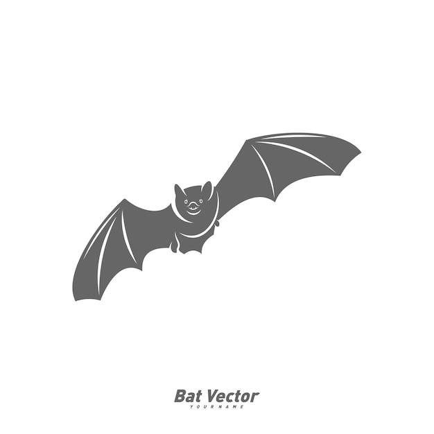 Modello vettoriale del logo del pipistrello silhouette dell'illustrazione del design del pipistrello