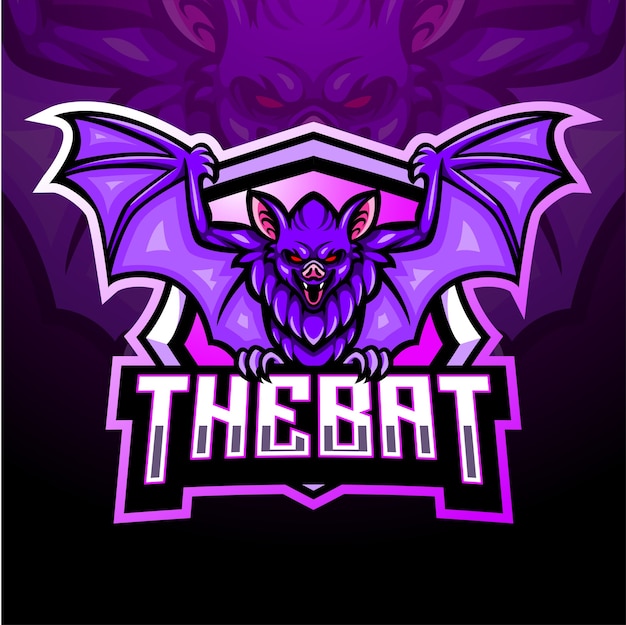 박쥐 마스코트. esport 로고 디자인