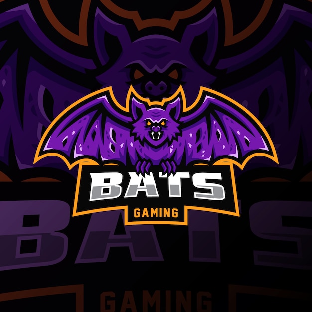 Bat mascotte logo esport illustrazione di gioco
