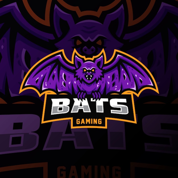 박쥐 마스코트 로고 esport 게임 일러스트