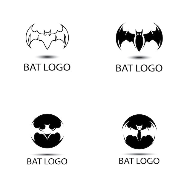 Vector bat open wings flying concept elements icon