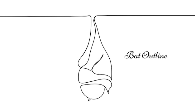 Vettore contorno pipistrello disegnato a mano