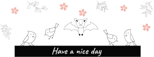 Bat owl bird illustration
