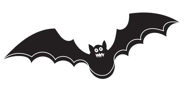 Bat silhouette angry on white background vector