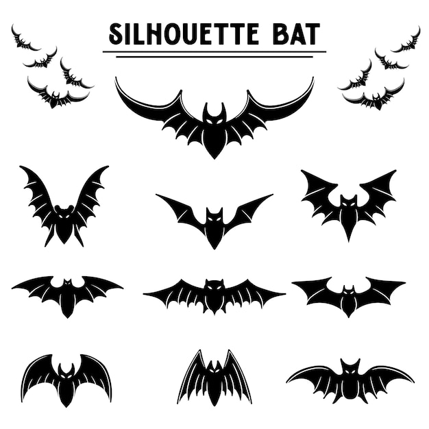 Illustrazione vettoriale dell'elemento silhouette pipistrello