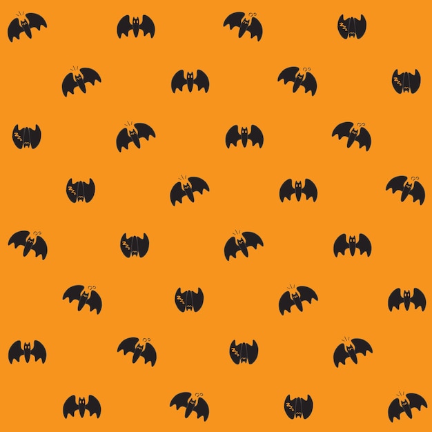 Bat Silhouette Vector Seamless Pattern