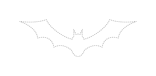 Bat tracing worksheet for kids