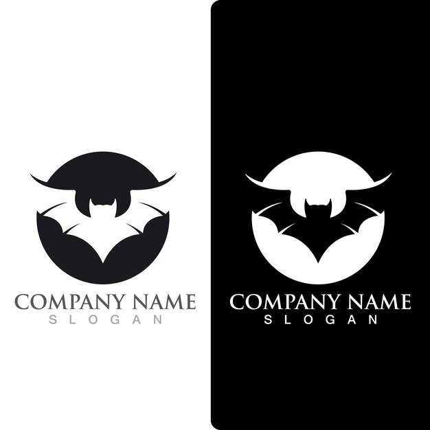 Bat vector icon logo template