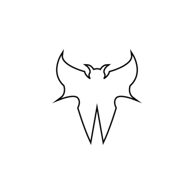 Vector bat wing silhouette icon and symbol vector template illustration