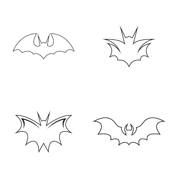 Vector bat wing silhouette icon and symbol vector template illustration