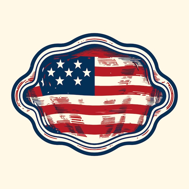 Vector batch type american flag vector illustration