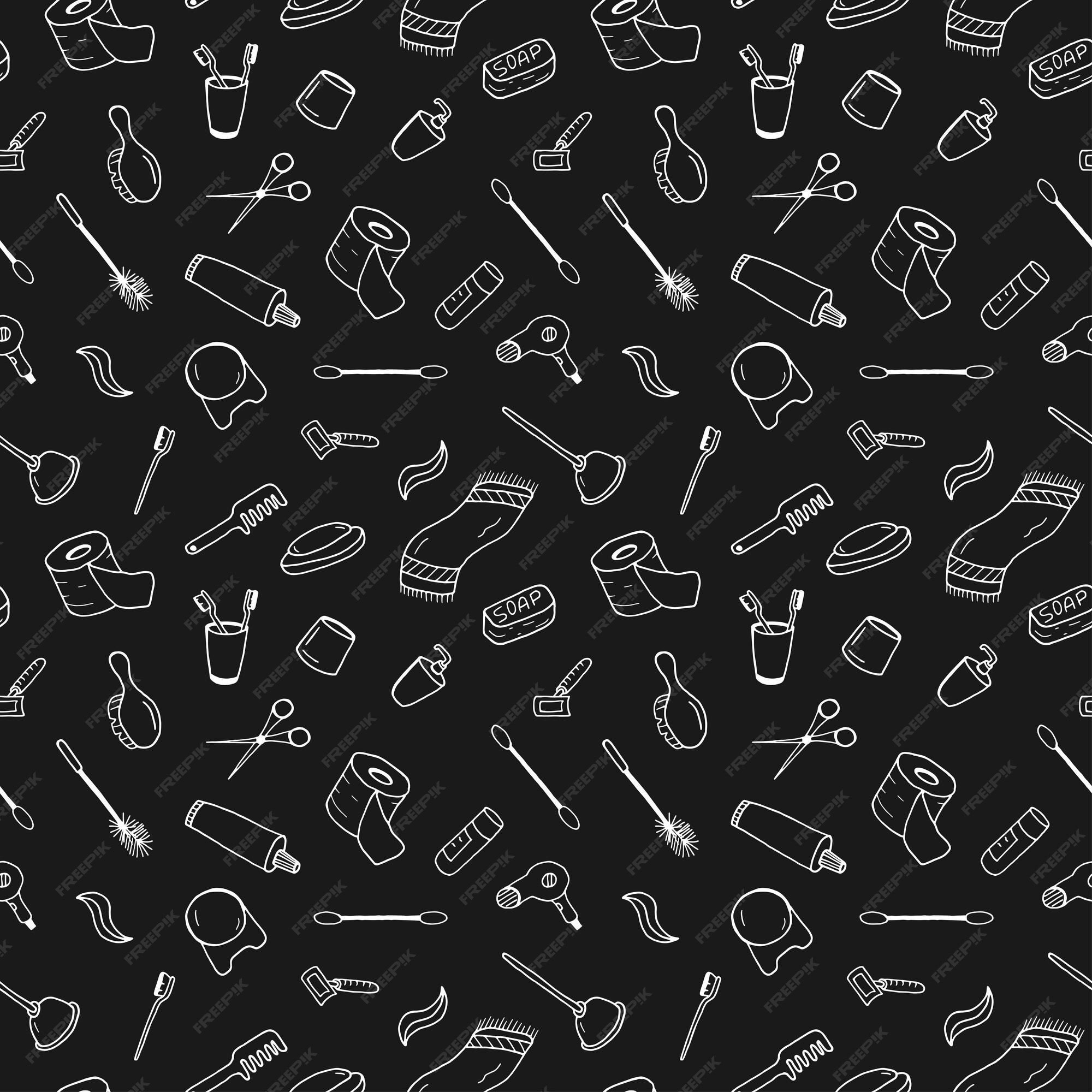 Premium Vector  Seamless pattern with doodle bath accessories