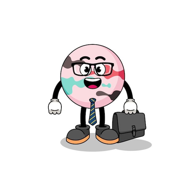 Bath bomb mascot as a businessman character design