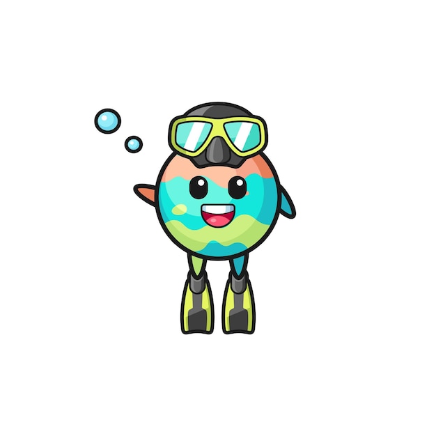 The bath bombs diver cartoon character , cute design