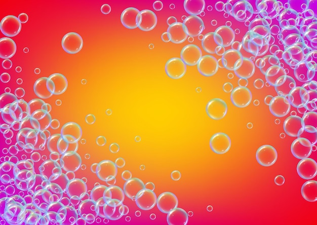 Vector bath foam on gradient background