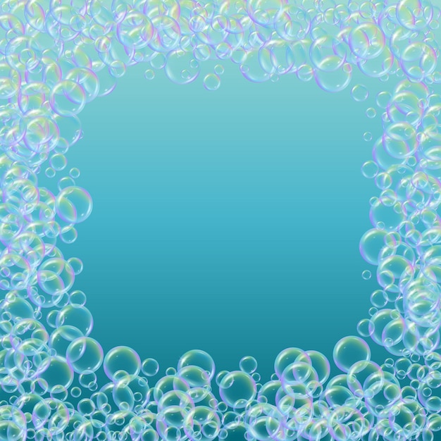 Bath foam on gradient background