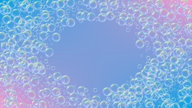 Bath foam on gradient background