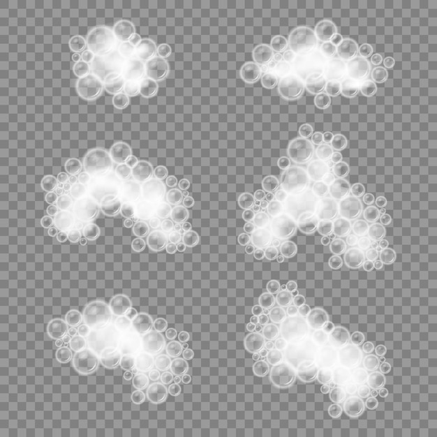 Vector bath foam soap with bubbles isolated on transparent background. vector illustration. eps 10.