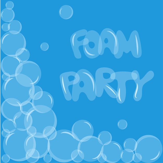 Bath foam with shampoo bubbles isolated on a transparent background