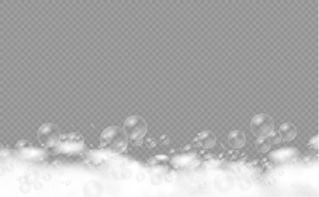 Bath foam with shampoo bubbles.