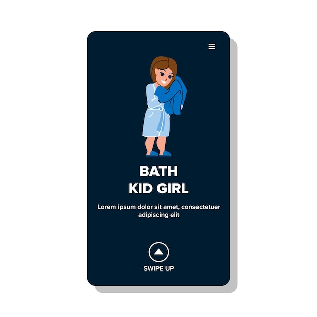 Bath kid girl vector