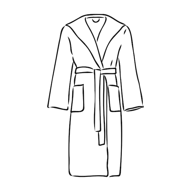 Bath robe robe for the shower bathrobe doodle style sketch illustration hand drawn vector