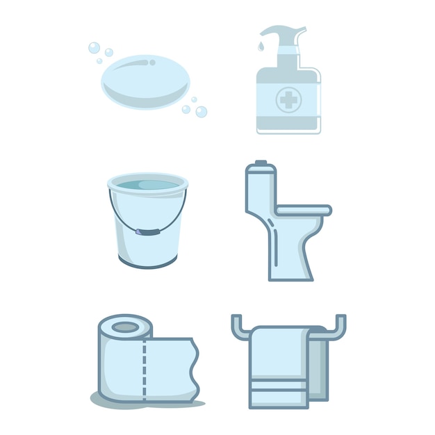 Vector bath room icon set design template