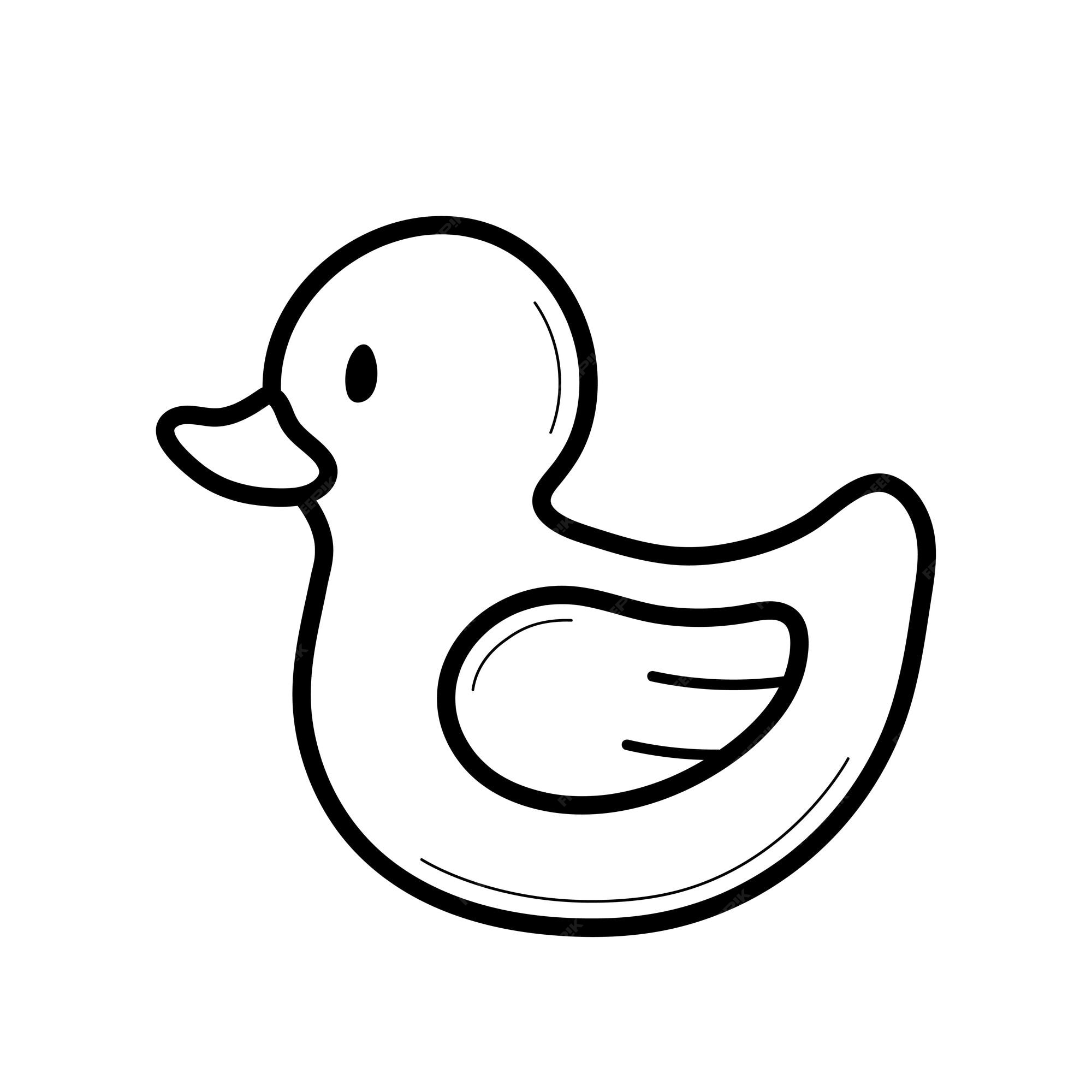 Premium Vector | Bath rubber duck. Hand drawn element in doodle sketch