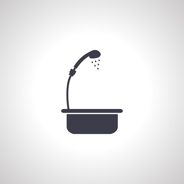 bath with shower isolated icon