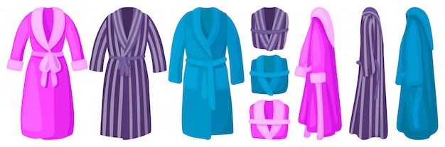 Bathrobe isolated cartoon set icon.