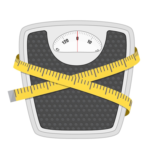 Bathroom floor weight scale and measuring tape