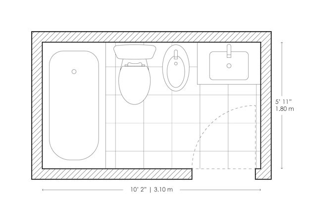 Vector bathroom layout