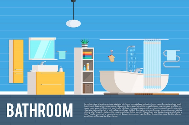 Vector bathroom room interior