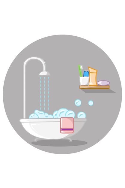 Bathroom set vector illustration