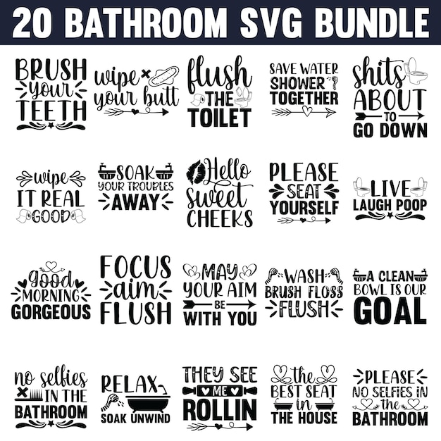 Vector bathroom svg bundle