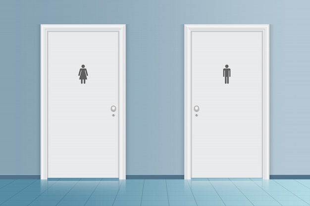 Vector bathroom toilet door   illustration