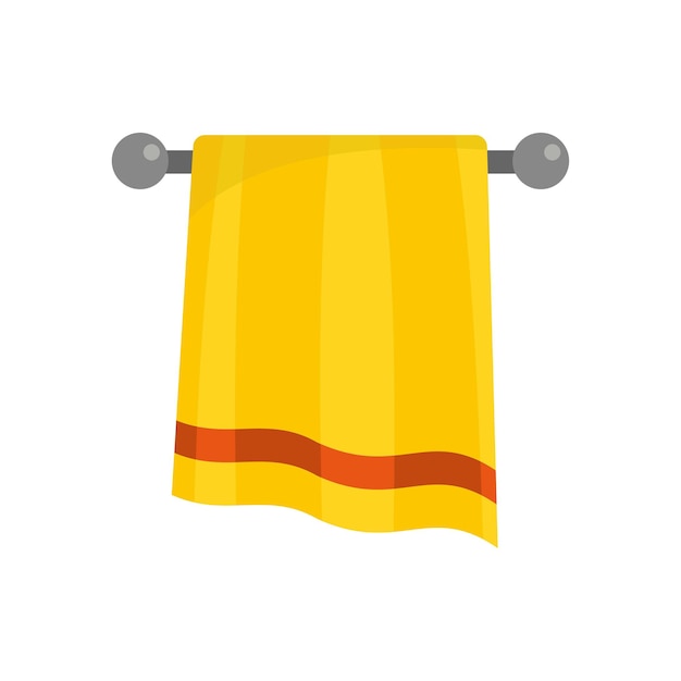 Значок полотенца для ванной Плоская иллюстрация векторной иконки полотенца для ванной для паутины, изолированной на белом