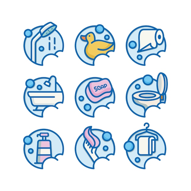 Bathroom Vector Icon Collections