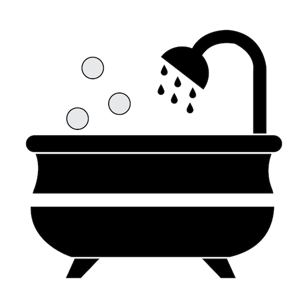 Bathtub icon logo vector design template