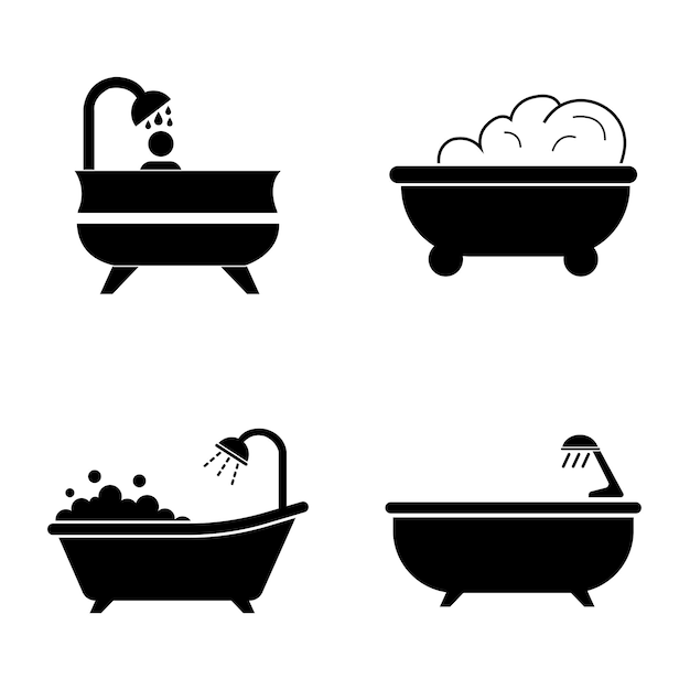 Vector bathtub icon logo vector design template