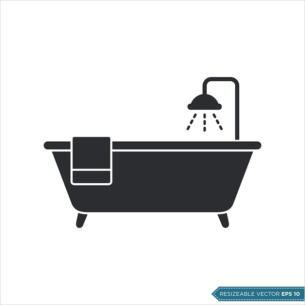 Vector bathtub icon vector template illustration design