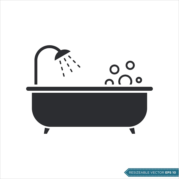 Vector bathtub icon vector template illustration design