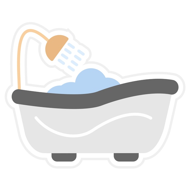 Vector bathtub line illustration