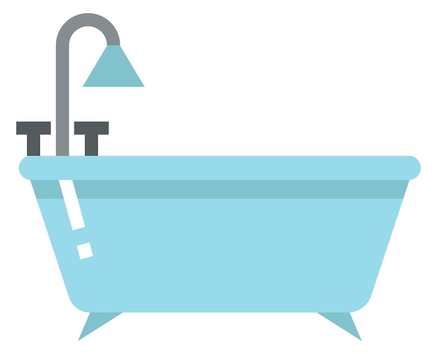 Icona del colore della vasca da bagno con doccia mobili da bagno